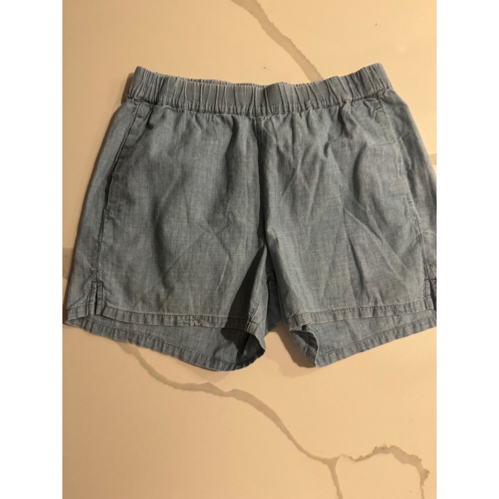 Madewell Womens Chambray Pull On Shorts Light Blue Elastic Waist XS
